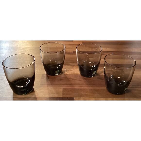 Libbey Classic Smoke Gray Double Old Fashioned Rocks Glasses Set of 4 - Picture 7 of 10